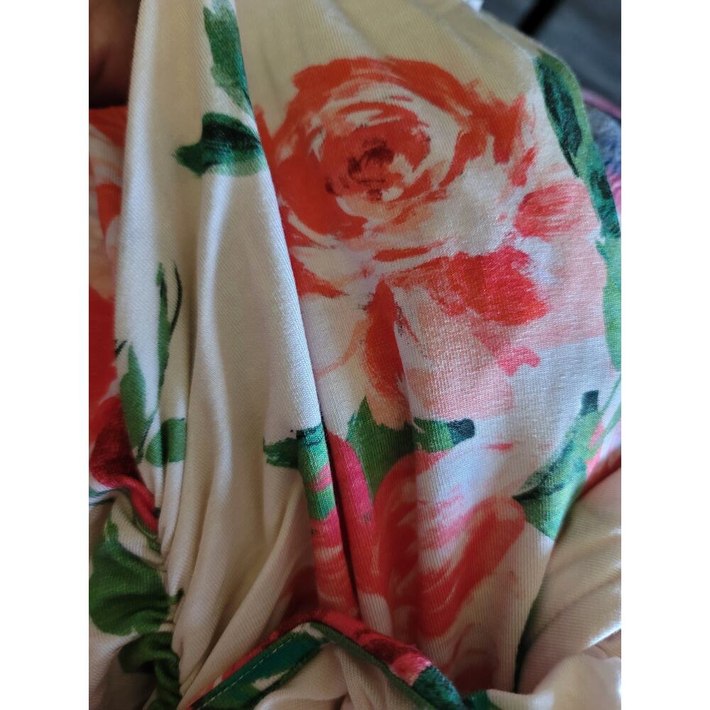 Anthropologie Floral Cream Shirred Mini Dress - New - Small - Picture 5 of 6